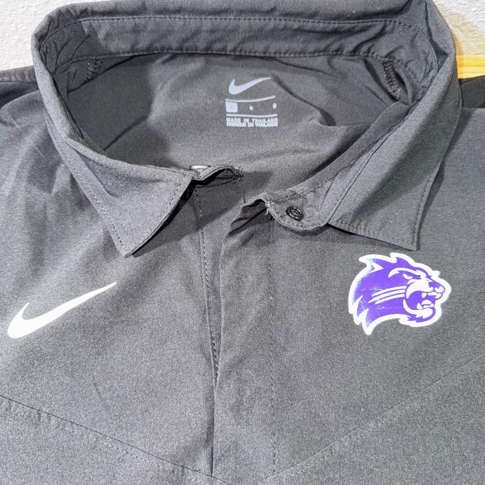 Nike WCU Catamounts Dri-FIT Polo Shirt Men's Large Black Purple Gold Golf